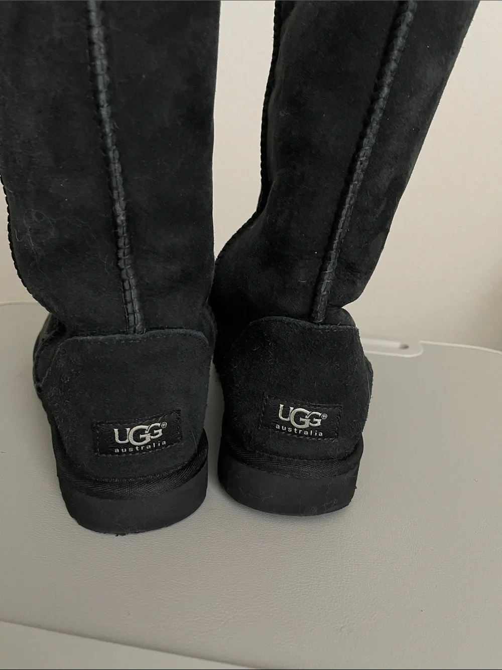 UGG Tall Black Suede Pull-On Boots